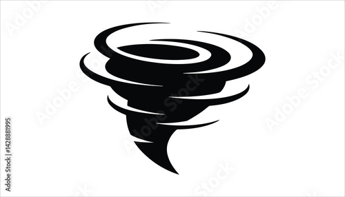 Tornado swirl icon black cyclone vector storm silhouette symbol