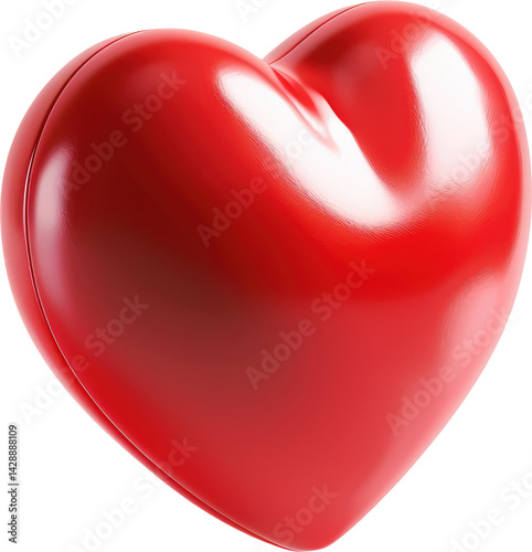 Glossy red heart shape.