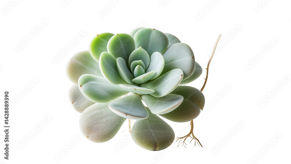 Obraz premium Elegant echeveria succulent on black background detailed close up shot