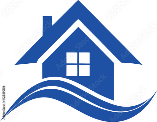 This is a vector illustration showcasing a modern house icon design, ideal as a real estate business logo or a web symbol for property and home concepts