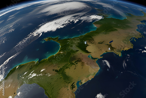 Earth in space, extraterrestrial landscape