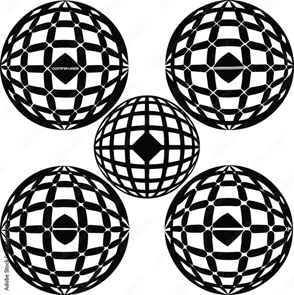Seamless vector pattern with 3D globe spheres in a colorful abstract design Seamless vector pattern with 3D globe spheres in a colorful abstract design