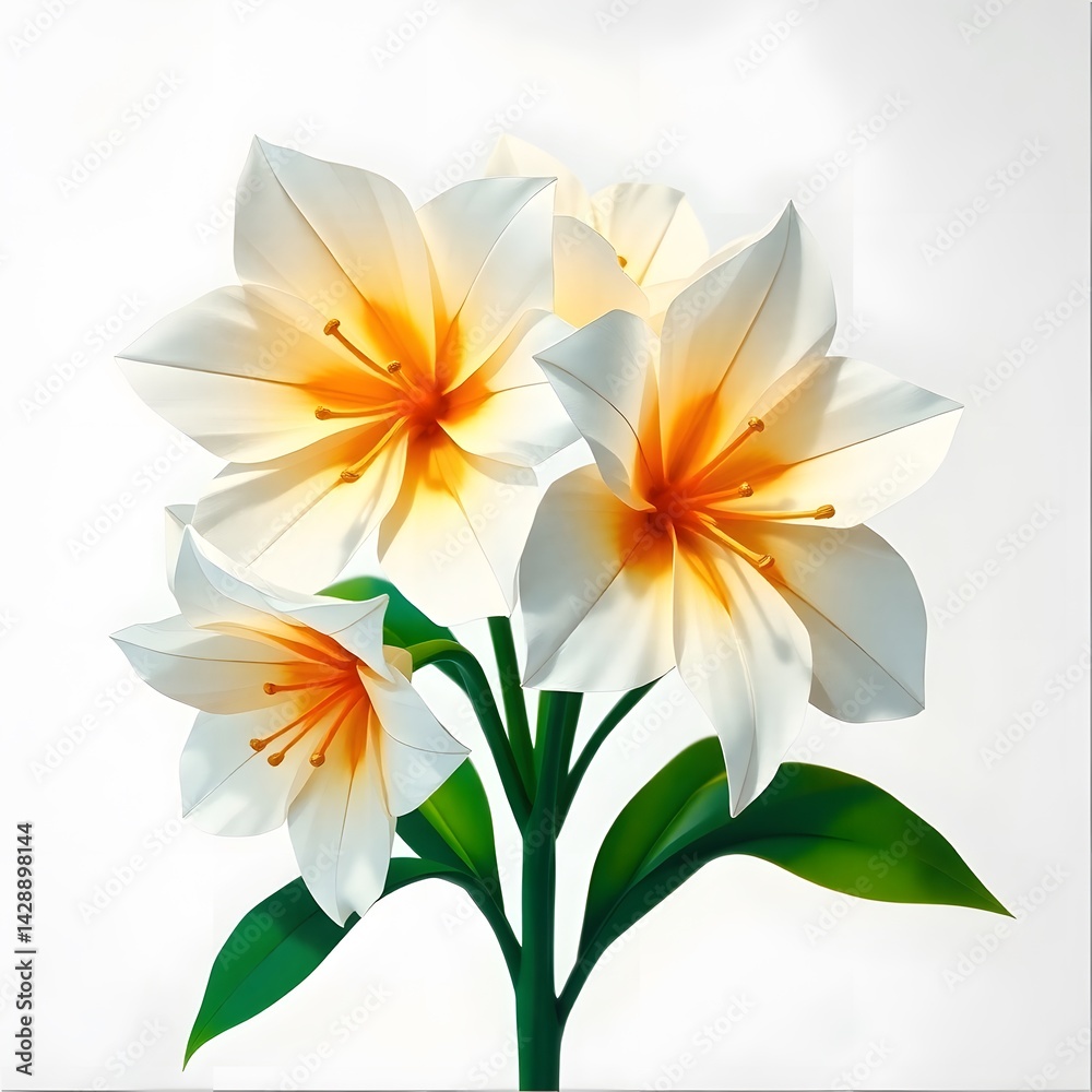 Obraz premium Abstract Dynamic motion, dreamlike surreal painting White flowers with golden accents, close-up view, intricate details, dark background with gold splashes art illustration design
