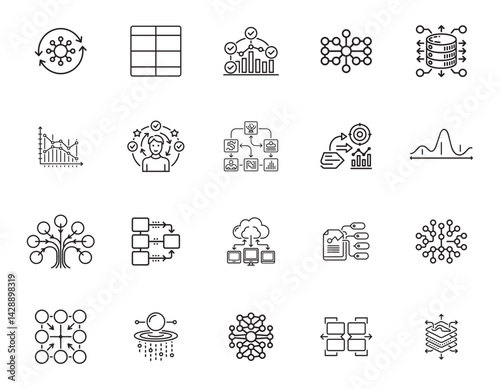 20 Machine Learning Icons set
