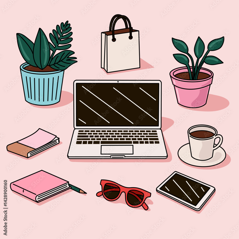 Pastel Feminine Lifestyle Icon Set