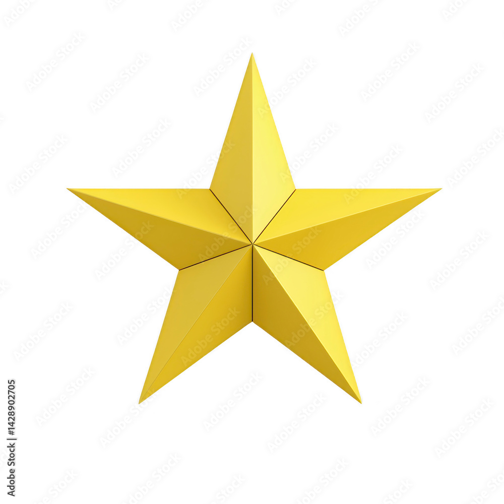 Obraz premium shiny, golden five pointed star with 3D appearance stands out against plain background, symbolizing excellence and achievement