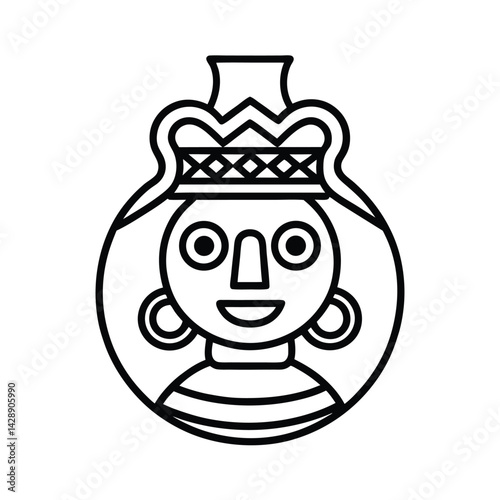 moche face pot