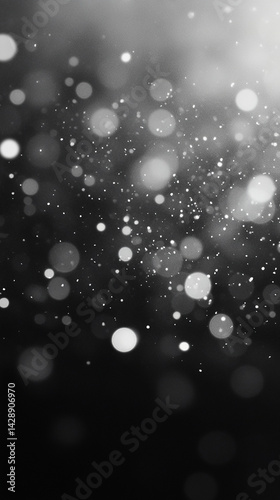 Black and white bokeh shimmer in silent air