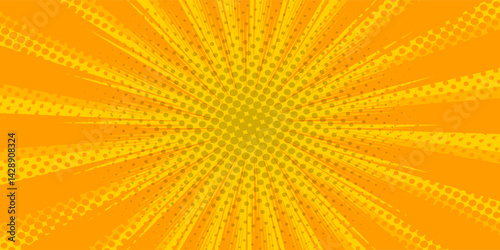 Simple comic book style explosion effect background_yellow