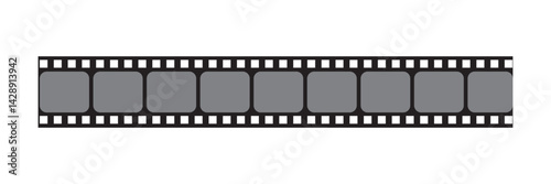 Film Strip vector illustration on white background. Film strip line icon simple design. Video tape photo film strip frame vector for apps, website
