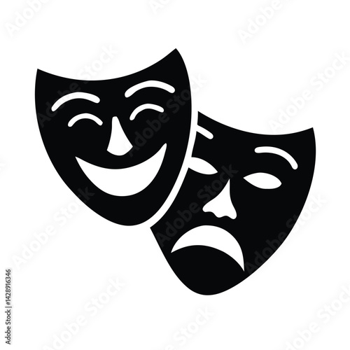 Comedy and Tragedy Masks Vector Illustration
