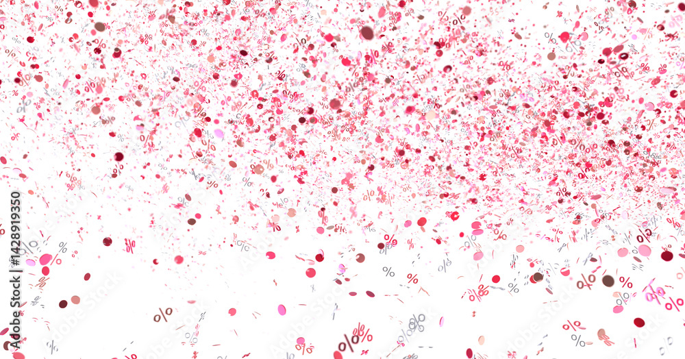 Fototapeta premium Pink Percentage Confetti Explosion