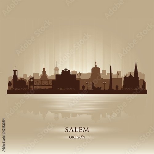 Salem Oregon city skyline vector silhouette