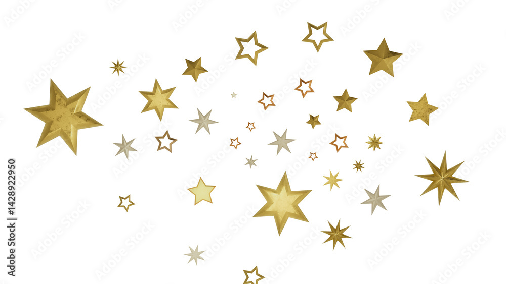 A digital illustration of golden stars on a black background A digital illustration of golden stars on a black background