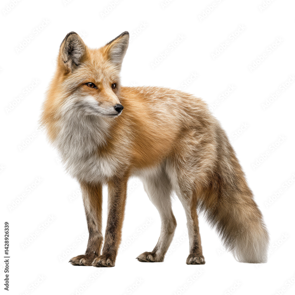 Fototapeta premium Majestic Red Fox in Natural Pose with Transparent Background