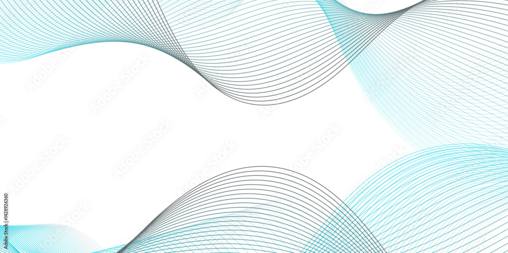 Fototapeta premium Abstract wave lines smooth color and technology curve lines background. Abstract background with business lines background. Abstract grey wavy lines background. Digital frequency track equalizer.