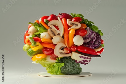 An elevated view of a vacant podium showcasing the connection between brain health and nutrition