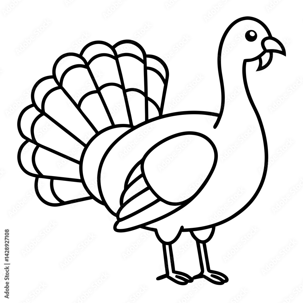 Elegant Turkey Outline Vector Design Elegant Turkey Outline Vector Design