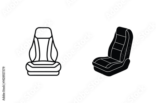 Car Seat Icon Vector Illustration Automotive Interior Design Concept Isolated
