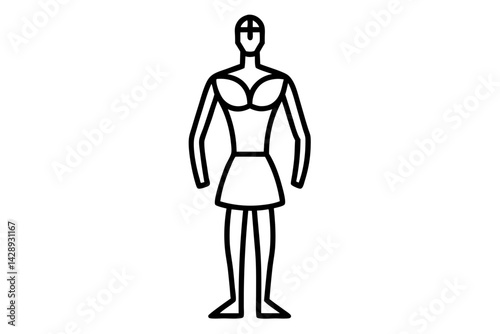 Art Mannequin Figure Line Art Vector Illustration