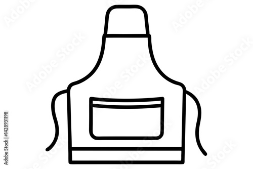 Artist Apron Line Art Vector Illustration