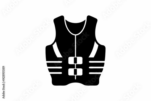 Buoyancy Compensator Vest Silhouette Vector Illustration