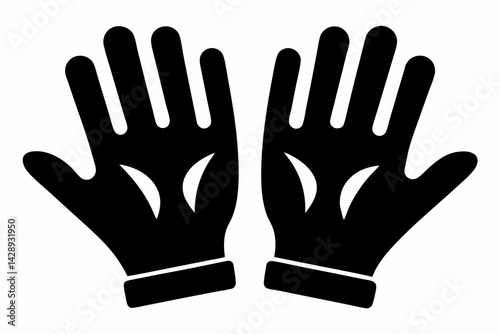 Diving Gloves Silhouette Vector Illustration