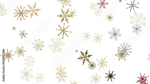 Winter Snow Symphony: Captivating 3D Illustration of Descending Snowflakes for Christmas