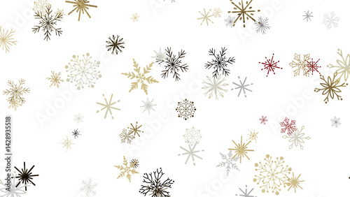 Wallpaper Mural Sparkling Snowfall: Dynamic 3D Illustration of Falling Christmas Snowflakes Torontodigital.ca
