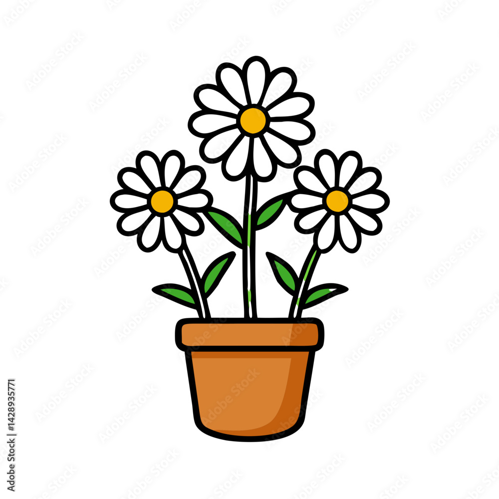Plant in a Pot with Three Yellow Spheres Plant in a Pot with Three Yellow Spheres