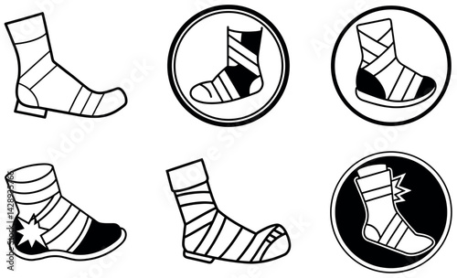 Line art sock bundle illustration, high resolution picture