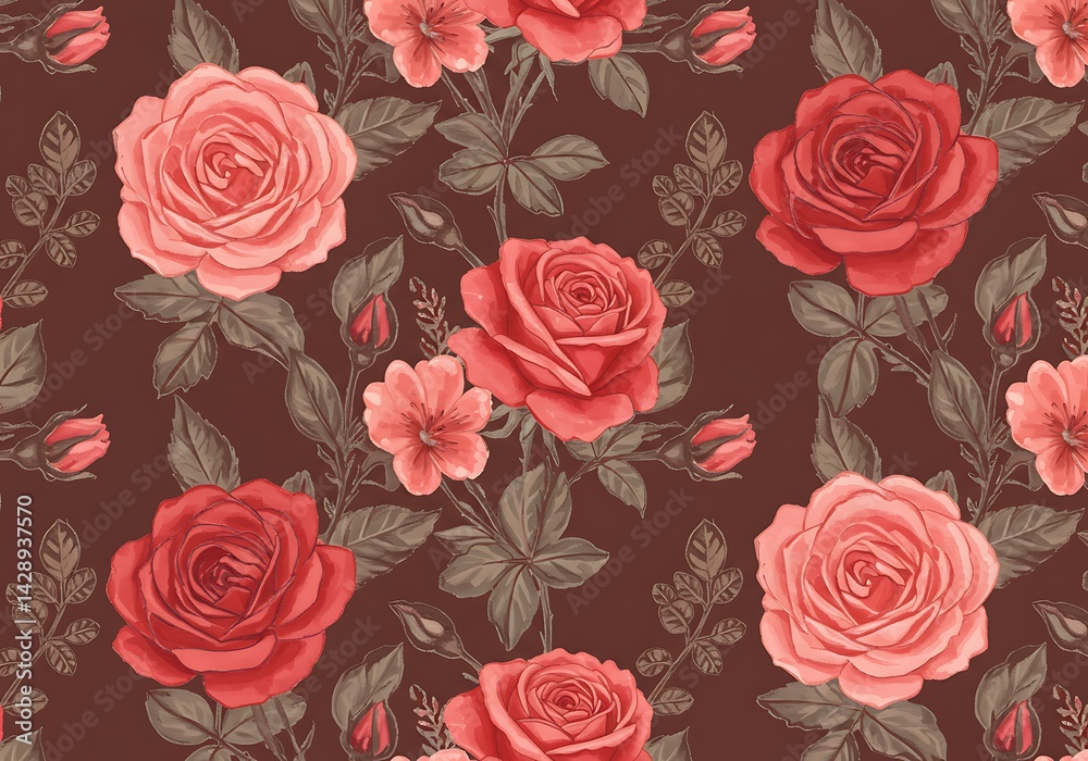 Naklejka premium Crimson Romance AI Generated