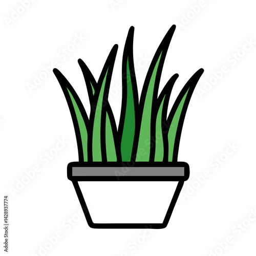 Grass graphic symbol, lawn care, eco design element