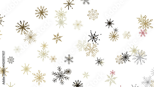 Snowflake Cascade: Mesmerizing 3D Illustration Depicting Descending Christmas Snowflakes
