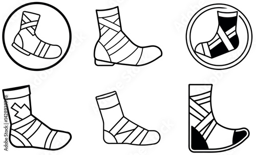 Line art sock bundle illustration, high resolution picture