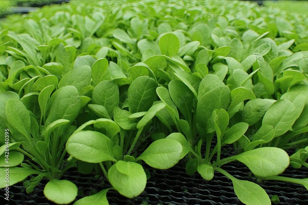 Obraz premium Fresh spinach seedlings