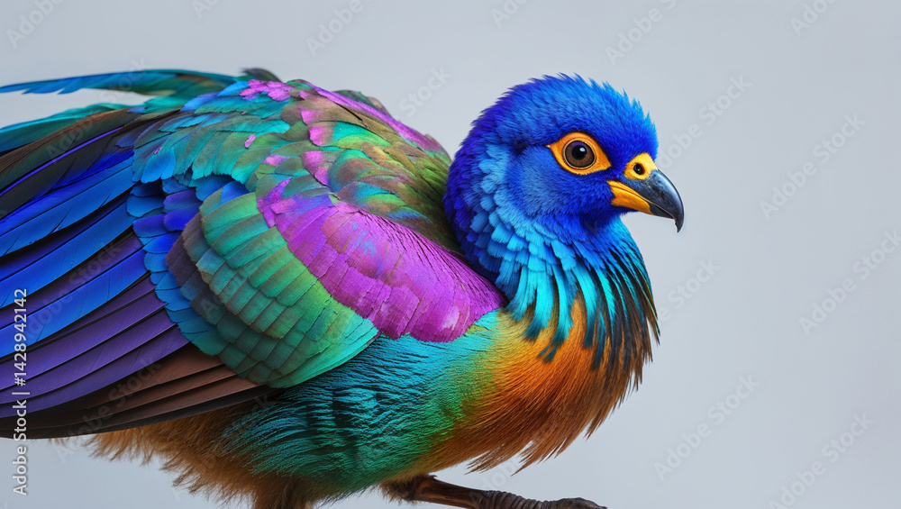 Obraz premium Colorful bird with vibrant feathers on a clean background composition