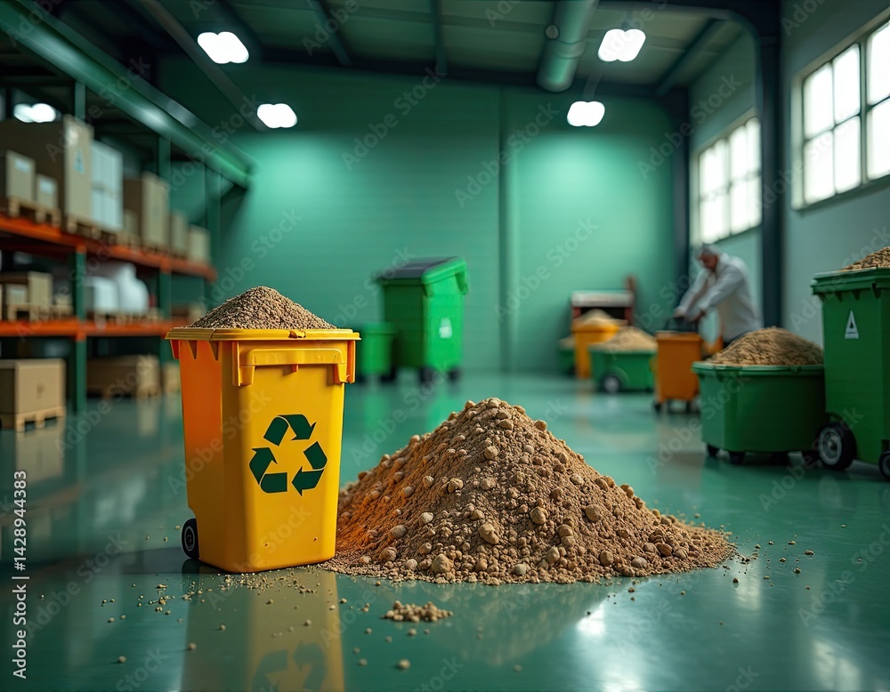 Recycling Industrial Waste Materials in a Factory