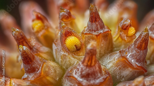Obraz na płótnie Fresh young pine closeup reveals intricate details of growth Generative AI w salonie