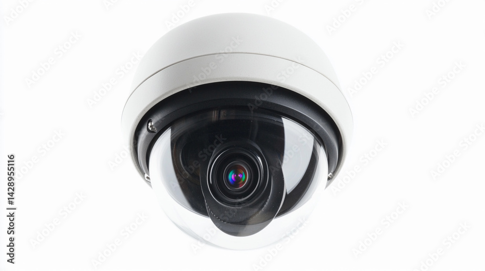 Dome security camera with lens for surveillance monitoring Generative AI
