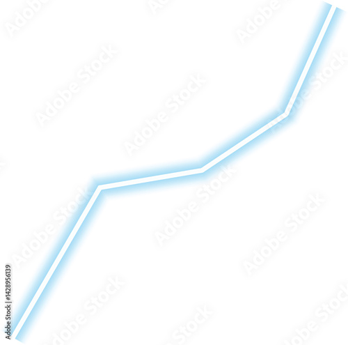 Neon chart featuring a steadily rising line symbolizing upward economic data flow.