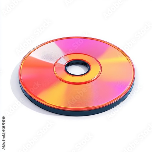 Vibrant holographic compact disc against a plain background.