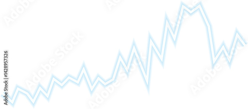 Line chart showing a step-like movement, representing incremental financial progress with clear directional shifts.