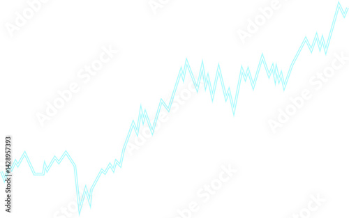 Step-like chart showing progressive growth in financial trends over time.