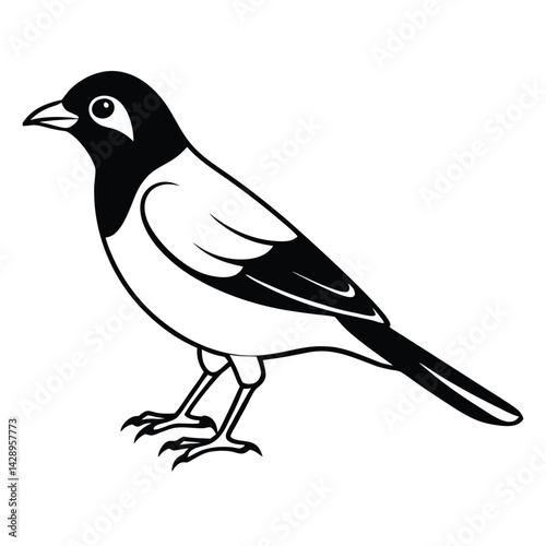 Bird coloring page outline vector on white background