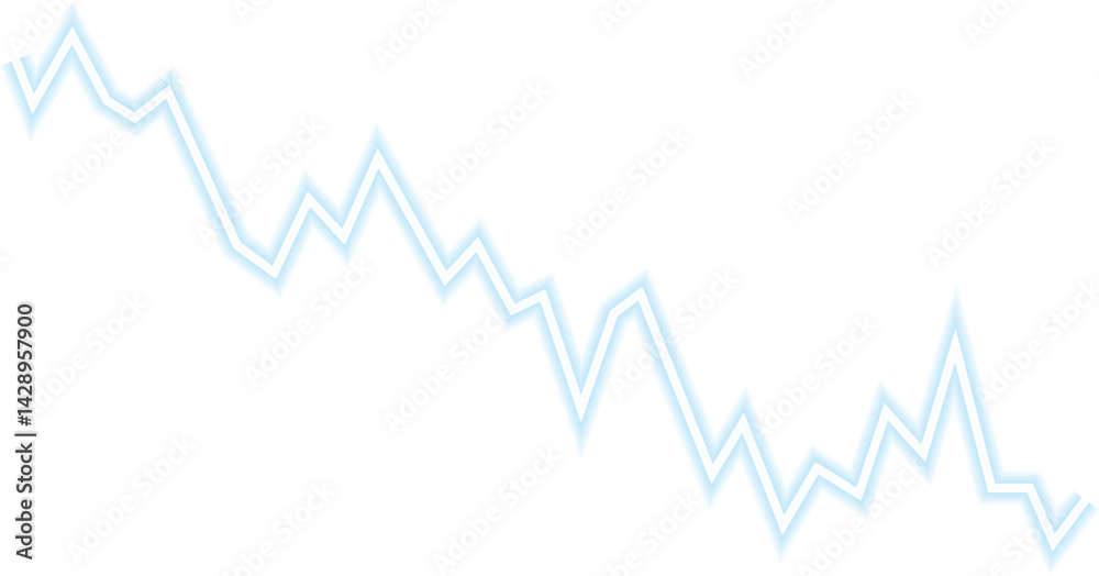 Naklejka premium Line graph with alternating up and down movements, illustrating fluctuating financial trends.