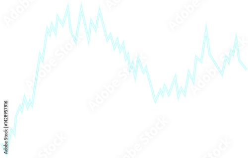 Zigzag-shaped line chart showing erratic fluctuations in financial data with alternating peaks and valleys.