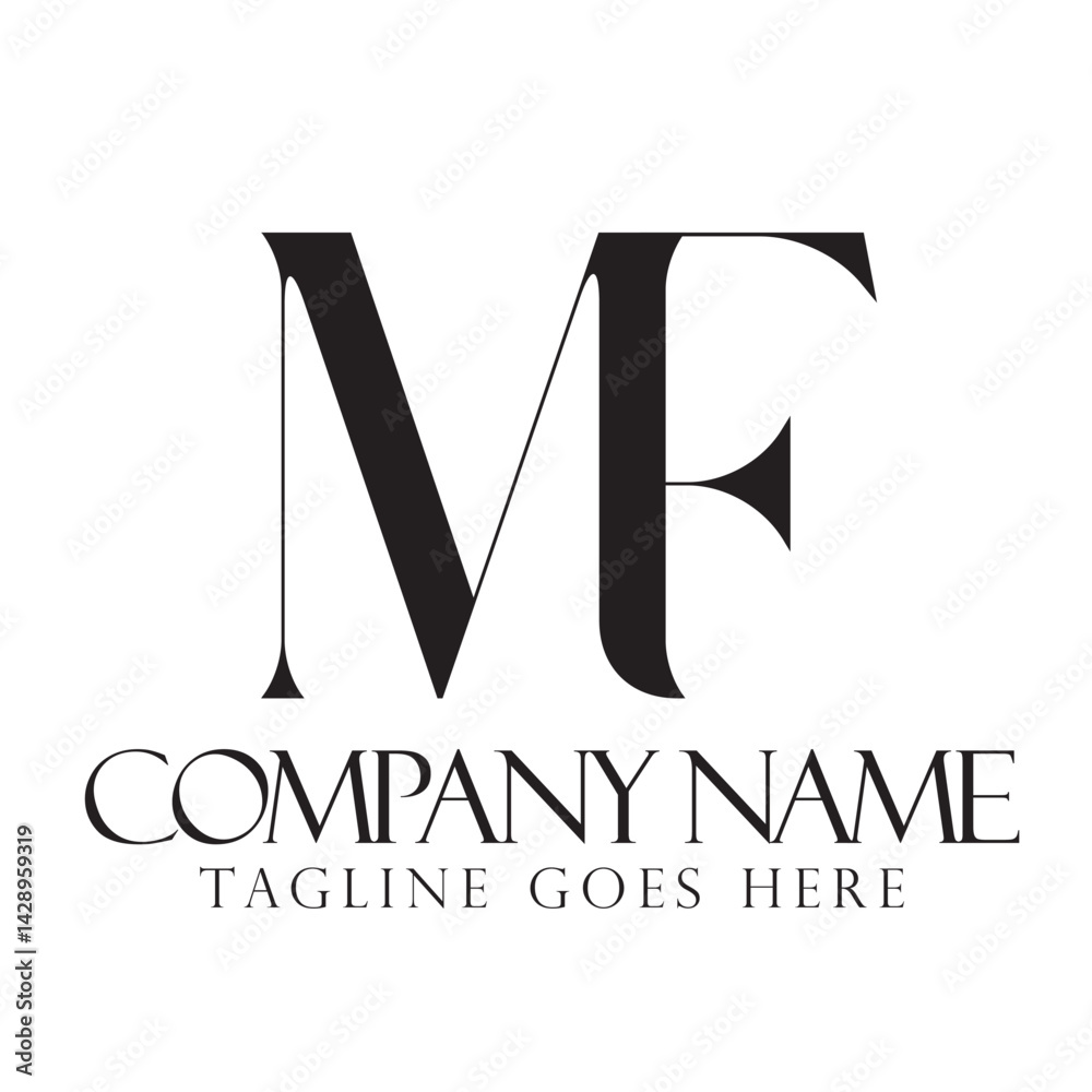 Initial MF or FM creative, modern, and elegant vector logo design templates for a luxury business
