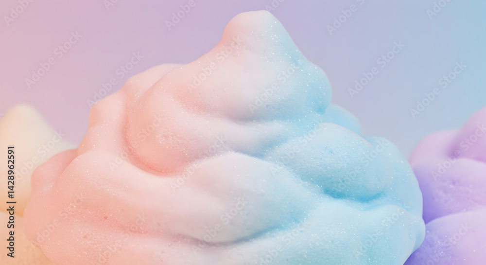 Fototapeta premium Pastel Dream Clouds Gentle Peaks of Frothy Color Texture