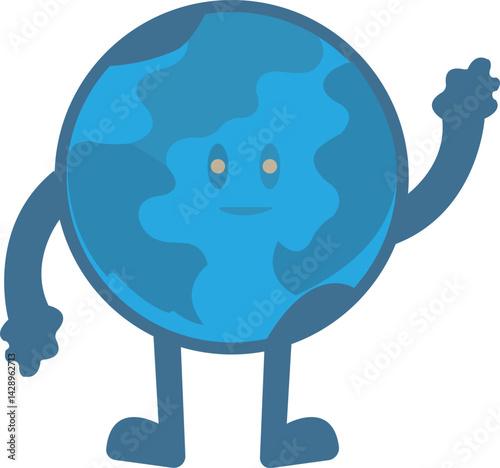 planet Earth mascot, environment logo icon vector .